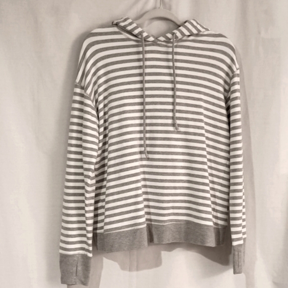 Cris Cross Open Back Performance Stripped Hoodie by Vimmia - Picture 1 of 12